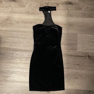 Black velvet choker dress